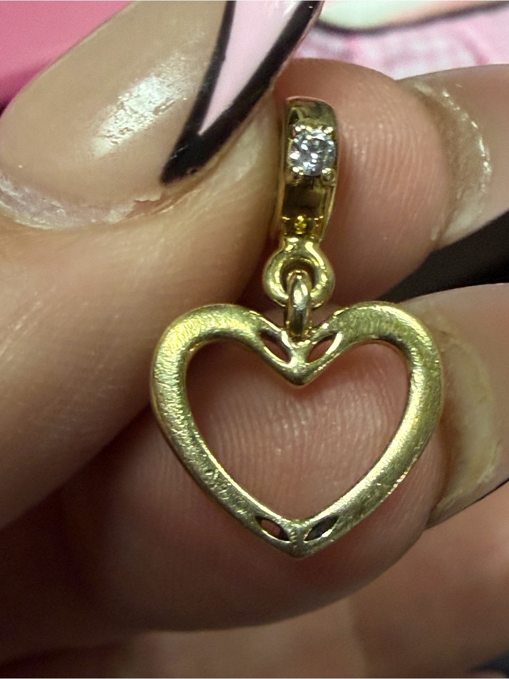 Pandora Gold Heart Dangle Charm